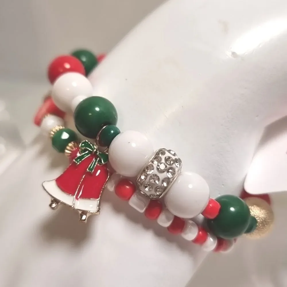 👋 CHRISTMAS STACKING 2 BRACELET SET charm adjustable |  Mix And Match 3/$20